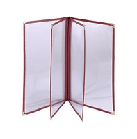 Yescom 20pcs Restaurant Menu Cover Foldable 8.5X11 Burgundy Trim 4 Page 8 View Cafe