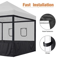 4 Pcs Easy Pop Up 10 ft Canopy Tent Mesh Side Wall Netting Party Tent Shelter Sidewall