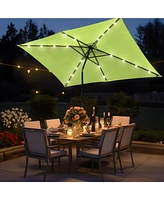 Yescom 10x6' Rectangle Patio Umbrella 6 Ribs 20LEDs Solar Outdoor Tilt with Crank