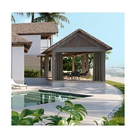 Yescom 54"x108" Outdoor Privacy Curtain Panel Tab Top UV30+ Patio Lanai Pergola Piece