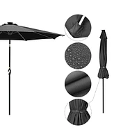 Yescom 10 Ft Solar Powered Patio Umbrella with Tilt and Crank Outdoor Garden Backyard