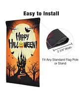 12"x18" Halloween Garden Flag Castle Bat Pumpkin Jack O Lantern Party Decoration