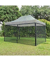 4 Mesh Sidewalls for 15x10 Ft Pop Up Canopy Tent with Windows Food Vendor Fair