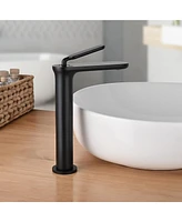 Aquaterior Matte Black Single Handle Bathroom Vessel Sink Faucet Rv Lavatory Mixer Tap