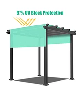 Yescom 8x10 Ft Universal Pergola Canopy Replacement Cover Sun Shade Rod Pocket Patio