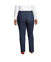 Lands' End Plus Recover High Rise Straight Leg Blue Jeans