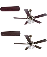 Yescom 51" 5 Blades Ceiling Fan w/ Light Kit Antique Bronze Reversible Remote Control