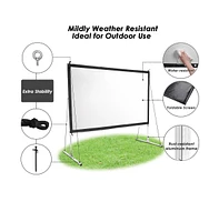 135" Portable Fast Folding Projector Screen 16:9 Hd w/ Stand for Indoor Outdoor