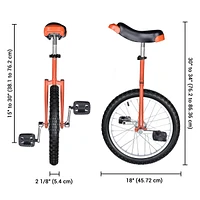 Yescom 18 In Wheel Outdoor Unicycle Skid-proof Tire Fitness Bicycle Balance Training for Adults Teenagers Kids