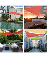 Yescom 16.5' Triangle Sun Sail Shade Uv Top Outdoor Canopy Cover Garden Pool Beach Dark Red