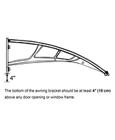 Yescom 40x40" Outdoor Patio Door Window Awning Canopy One-piece Polycarbonate Hollow Sheet Cover Uv Rain Snow Protection