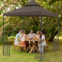 Yescom 8x8Ft 2-Tier Gazebo Top Replacement UV30+ for 2 Tier Outdoor Patio Canopy Cover Party Backyard Garden Coffee