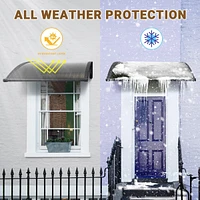 Yescom 2Pcs 40"X40" Window Patio Awning Door Canopy Polycarbonate Anti-UV50+ Cover Outdoor Rain Snow Protection Brown
