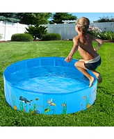 Foldable Pet Swimming Pool Anti-slip Pvc Portable Bath Tub for Dog Cat Outdoor