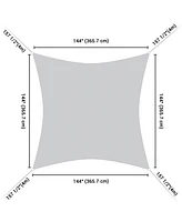 12x12 Ft 95% Uv Block Square Sun Shade Sail Outdoor Patio Pool Cover Net 2Pack
