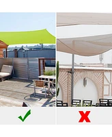 2 Pack 23x22 Ft 97% Uv Block Rectangle Sun Shade Sail Canopy Outdoor Backyard
