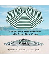 9 Ft 3-Tier Patio Umbrella Replacement Canopy Market Table Top Market Pool