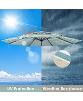 3-Tier Patio Umbrella Replacement Canopy Market Table Top Outdoor Deck