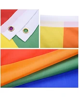 5x3 Ft Rainbow Flag Gay Pride Lesbian Lgbt Banner Polyester with Grommets Pack