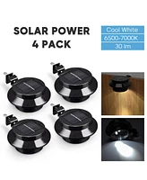 Yescom Led Solar Gutter Light Waterproof Outdoor Garden Fence Wall Lights Black 4Pcs