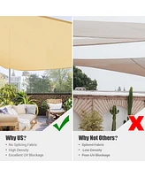 11 Ft Triangle Sun Shade Sail with Hardware Kit 97% Uv Block Top Canopy Outdoor