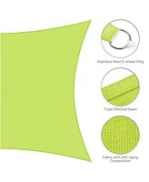 Rectangle Sun Shade Sail Canopy Awning 8Ft Detachable Pole Kit Outdoor