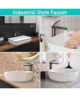 Aquaterior 2 Pack Single Handle/Hole Bathroom Sink Faucet Rv Lavatory Vanity Mixer Tap Grey