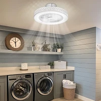 20" Enclosed Ceiling Fan with Light Dimmable App Control Low Profile Kids Room