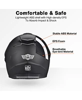 Ahr Dual Sport Full Face Motorcycle Helmet Motocross Offroad Bike w/ Sun Visor