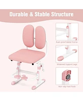Slickblue Ergonomic Height-adjustable Kids Study Chair with Double Back Support