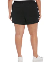 Rafaella Plus Seamed Linen Drawstring Shorts