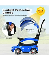 Sugift 3-in-1 Mercedes Benz Ride-on Toddler Sliding Car