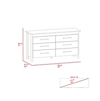 Fm Furniture Luxor 6 Drawer Double Dresser