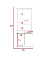 Fm Furniture New York Bar Cabinet, Five Bottle Cubbies, Three Open Shelves