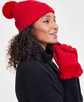 I.n.c. International Concepts Women's Beanie & Faux-Fur-Trim Gloves Boxed Gift Set, Created for Macy's