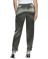 Guess Women's Marzia Buckle-Hem Cargo Jogger Pants