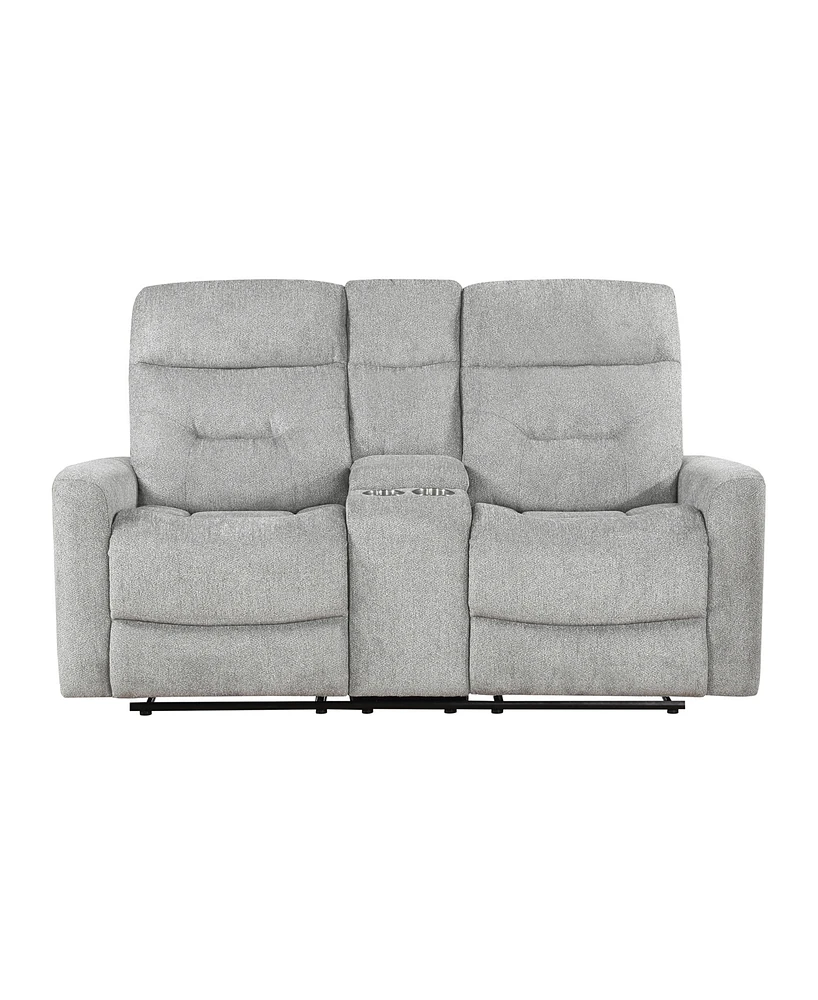 Homelegance White Label Borneo 71" Double Reclining Love Seat with Center Console