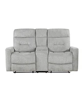 Homelegance White Label Borneo 71" Double Reclining Love Seat with Center Console