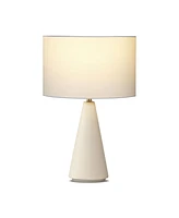 Brightech Nathaniel 20" Cement Led Table Lamp with Cream Drum Shade