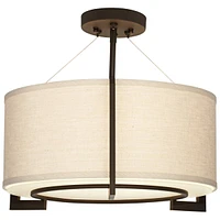 Possini Euro Design Stinson Modern Ceiling Light Semi Flush-Mount Fixture 17 1/4" Wide Bronze 3