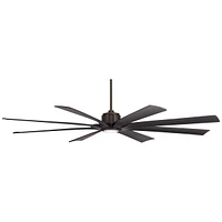 80" Defender Rustic Farmhouse Indoor Outdoor Ceiling Fan with Dimmable Led Light Remote Control Oil Rubbed Bronze Black Damp Rated for Patio Exterior