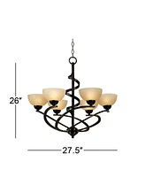 Franklin Iron Works Black Chandelier