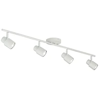 Pro Track Melson 4-Head 6.5W Led Ceiling Track Light Fixture Kit Spot-Light GU10 Dimmable Adjustable White Modern Transitional Kitchen Bathroom Living