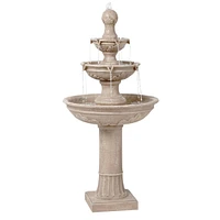 Stafford Italian Outdoor Floor Bubbler Fountain and Waterfalls 48" High 3 Tiered Basins for Yard Garden Patio Backyard Deck Home Lawn Porch House Rela