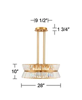 Vienna Full Spectrum Melwick Soft Gold Chandelier Lighting 28" Wide Modern Crystal Hourglass Shade 12-Light Fixture for Dining Room House Home Foyer K