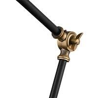 Wray Modern Adjustable Desk Lamp 26 3/4" High with Usb Charging Port Painted Black Brass Metal Cone Shade for Living Room Bedroom House Bedside Nights