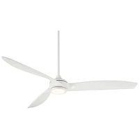 60" La Jolla Surf Modern 3 Blade Indoor Ceiling Fan with Dimmable Led Light Remote Control Matte White for Living Kitchen House Bedroom Family Dining