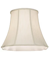 Set of 2 Creme Medium Cut Corner Lamp Shades 10" Top x 16" Bottom x 14" High (Spider) Replacement with Harp and Finial - Imperial Shade