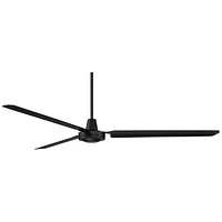 Casa Vieja 72" Velocity Modern Large 3 Blade Indoor Outdoor Ceiling Fan with Wall Control Matte Black Metal Damp Rated Patio Exterior House Home Porch