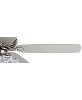 52" Journey Indoor Ceiling Fan with Light Led Dimmable Remote Control Brushed Nickel Silver Blades Crystal Ball Diamond Beads for Living Room Kitchen